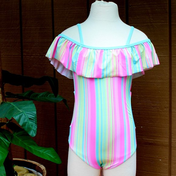 Wonder Nation One Piece Swimsuit Girls Size 7/8 - Picture 2 of 16